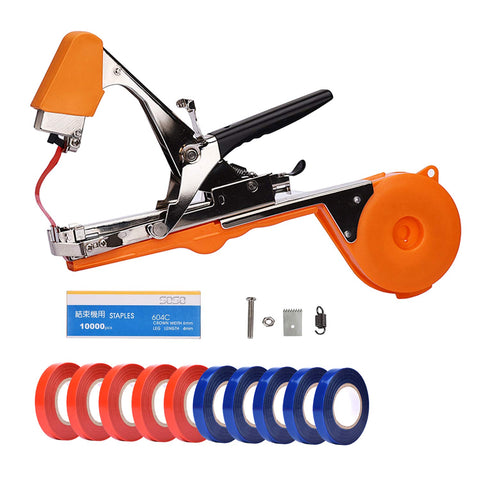 Yolando plant tying machine handle with ergonomic grip for quick garden ties.