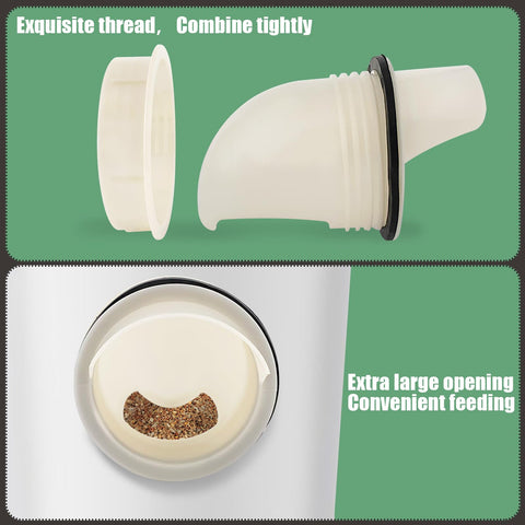 YOLCAR downward-opening feeder port minimizes spills during feeding.