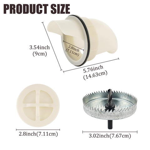 YOLCAR feeder port with hole saw for quick, tool-free installation.