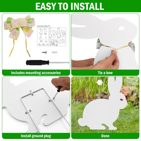 YoleShy outdoor Easter sign kit with stakes for easy setup