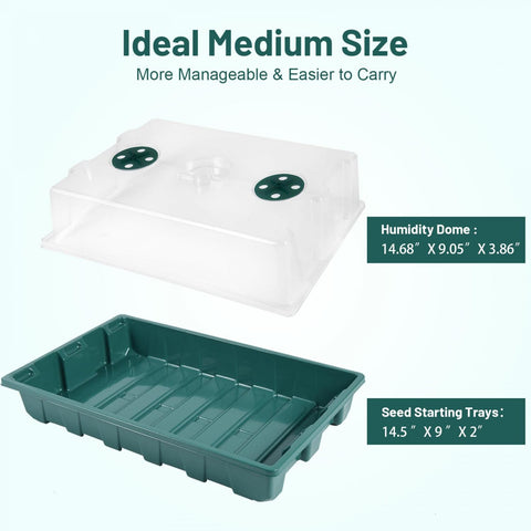 YoleShy reusable plastic trays with humidity dome promote efficient moisture control