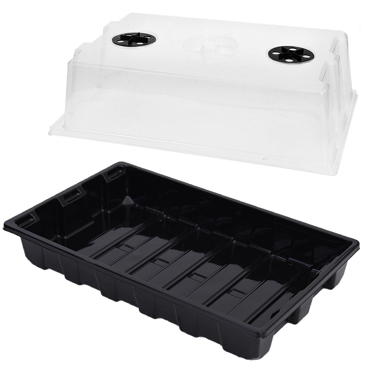 YoleShy seed starter tray with dome on a windowsill, promoting even humidity for germination.