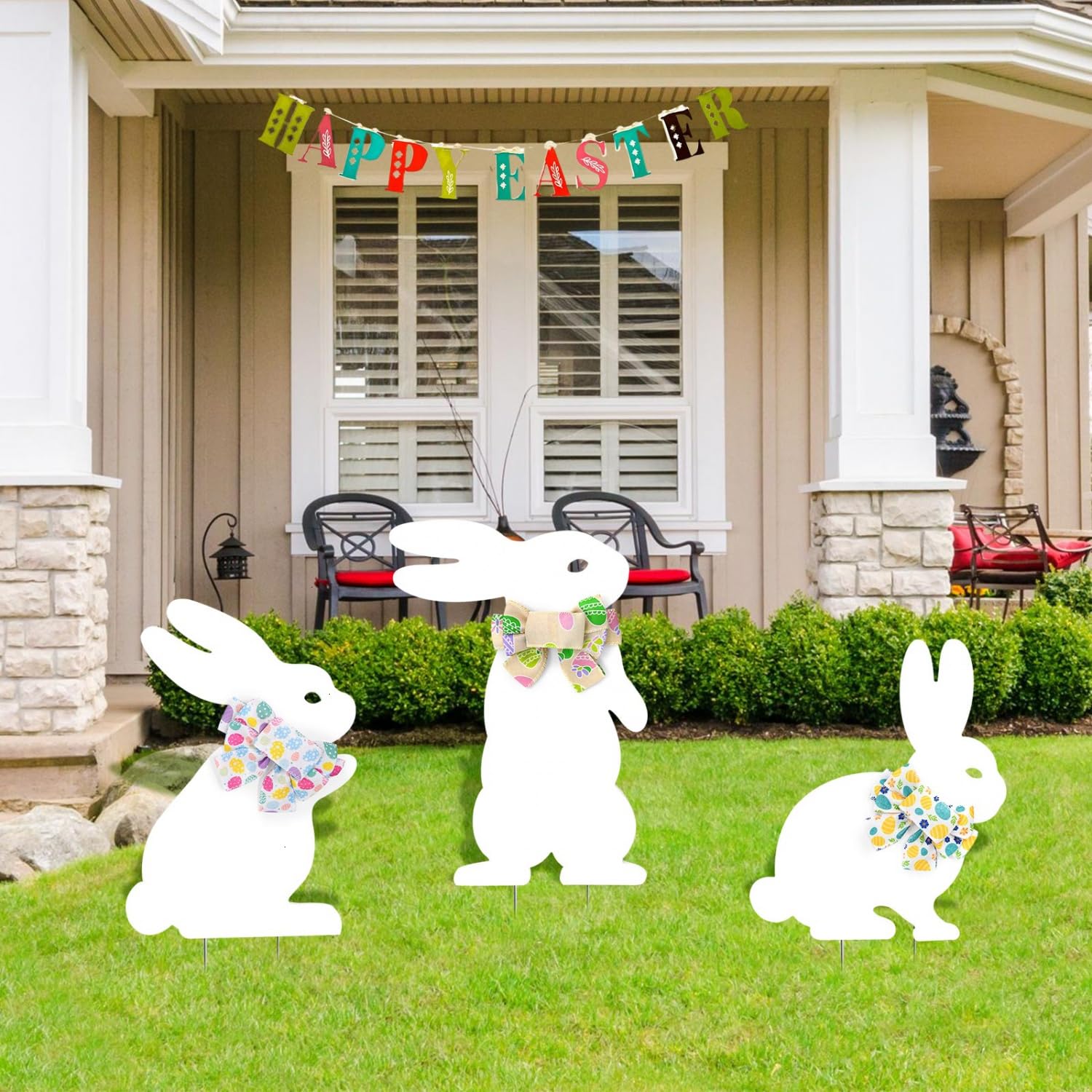 YoleShy weatherproof bunny signs withstand wind, ideal for yard decor