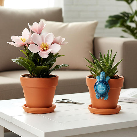 Yolev balcony turtle pots decoration adds a cute focal point to railings.