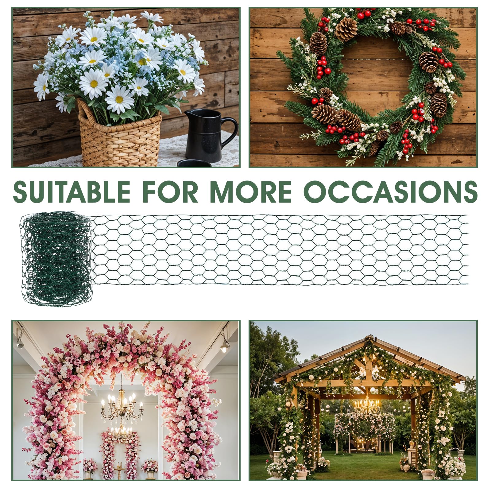 Yolev floral wire arch for wedding decor creates romantic ambiance.