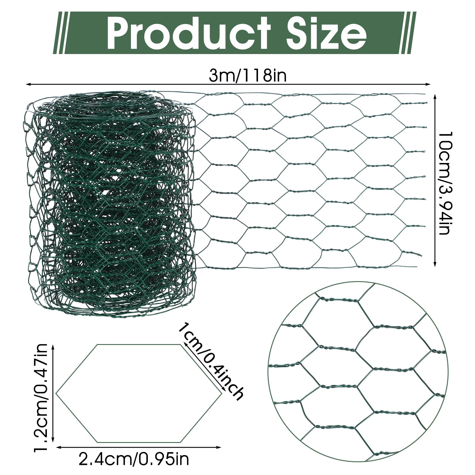 Yolev galvanized floral mesh hexagonal iron wire visible for durable plant supports.
