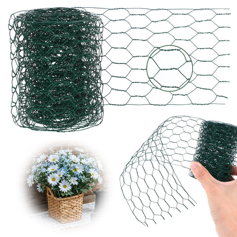Yolev green floral chicken wire 3.94x118 inch provides sturdy, bendable support for floral crafts.