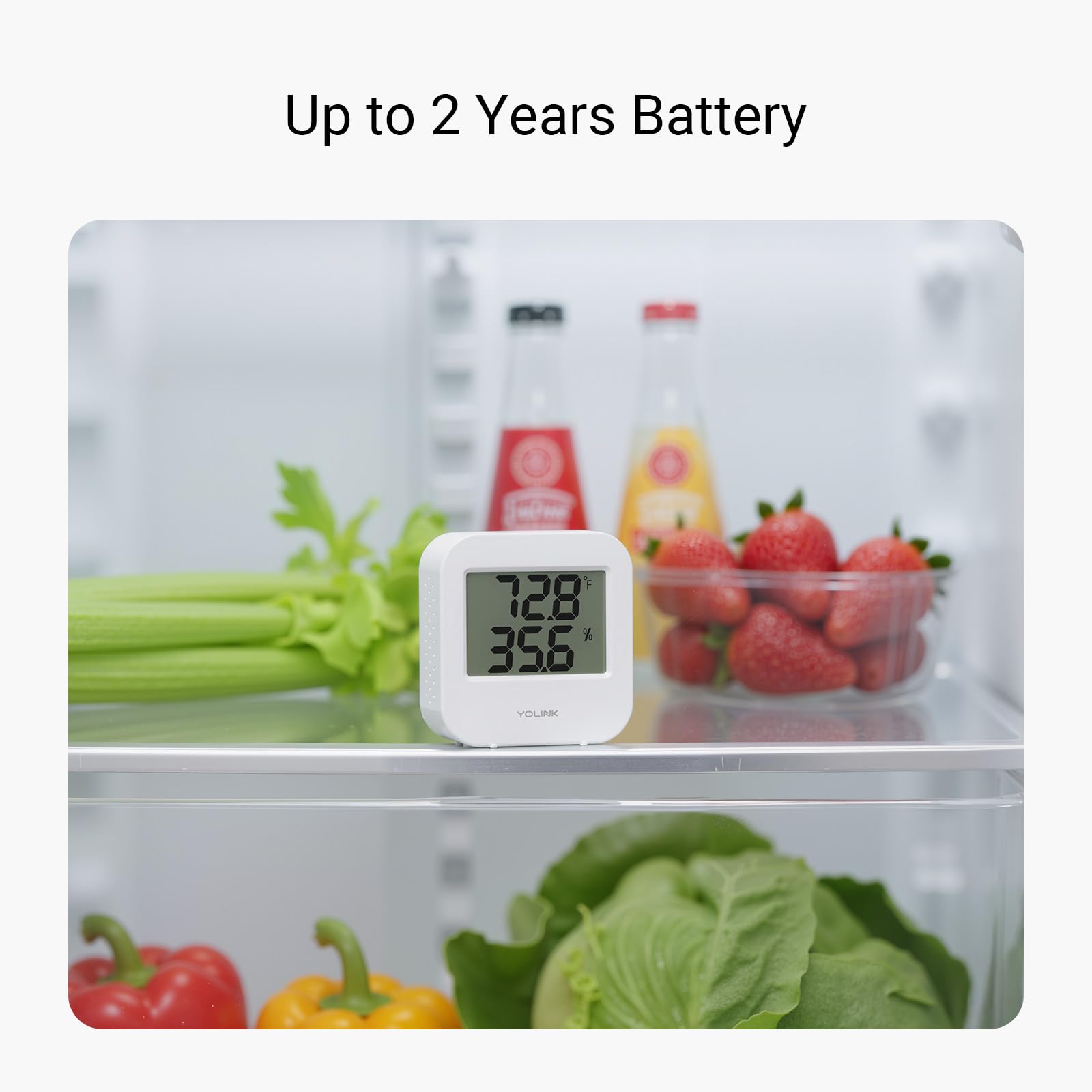 YoLink two-year battery life reduces maintenance for continuous sensing.