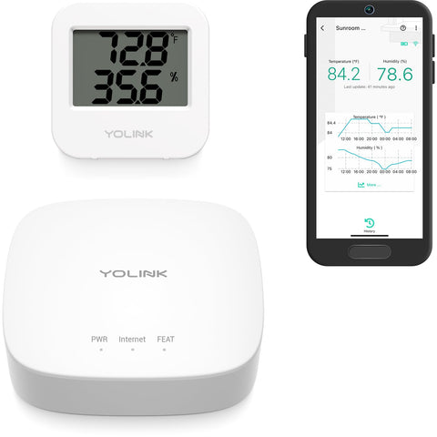 YoLink hub included, front view for quick setup and centralized monitoring.