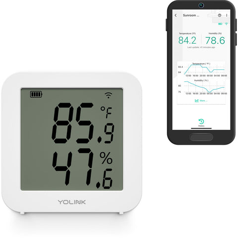 YoLink indoor hygrometer thermometer front view for easy home monitoring