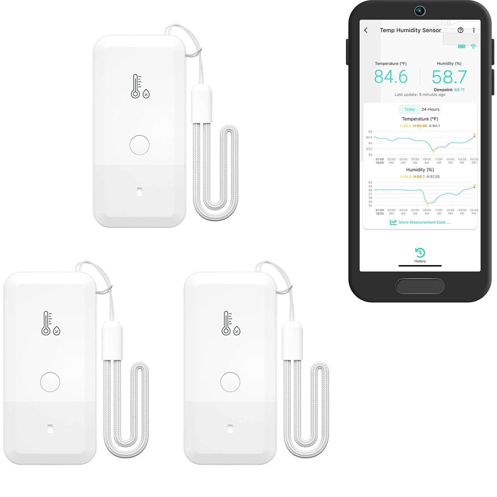 YoLink fridge sensor visualized monitoring temperature for safer food storage