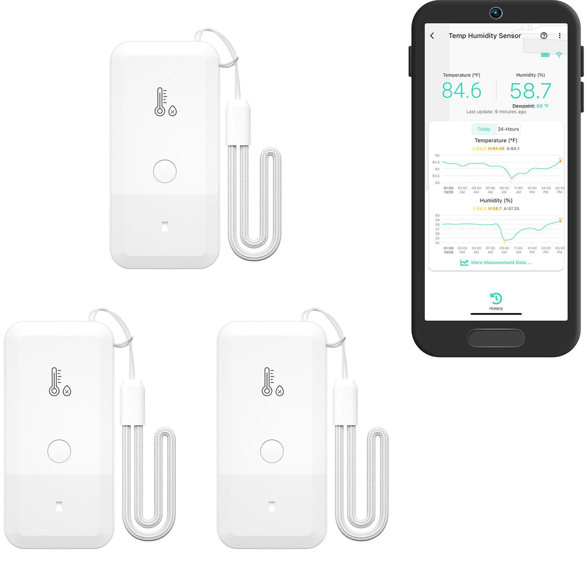 YoLink fridge sensor visualized monitoring temperature for safer food storage