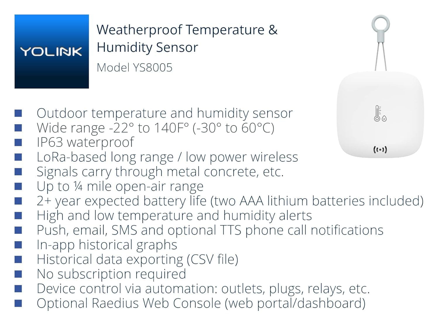 YoLink temperature and humidity sensor during DIY installation for quick, easy setup.