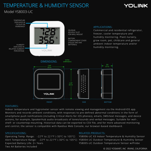 YoLink alerting system supports texts and emails for critical updates.