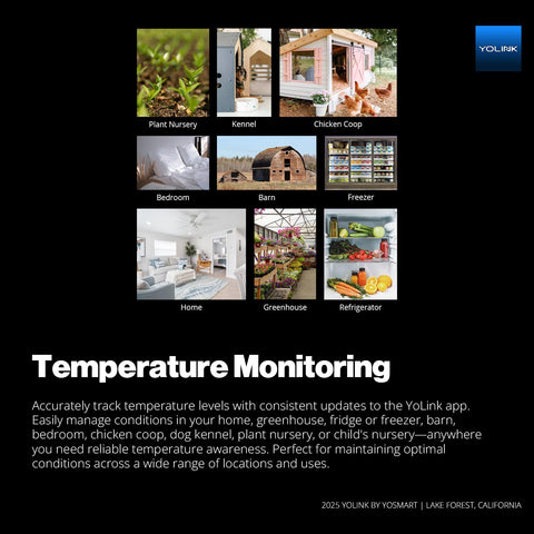 YoLink thermometer greenhouse monitoring shows climate tracking for plants