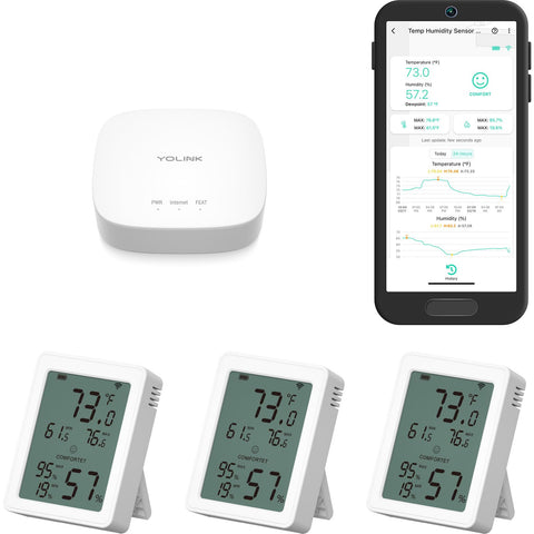 YoLink YS8023 indoor thermometer hygrometer with LCD display for real-time comfort monitoring