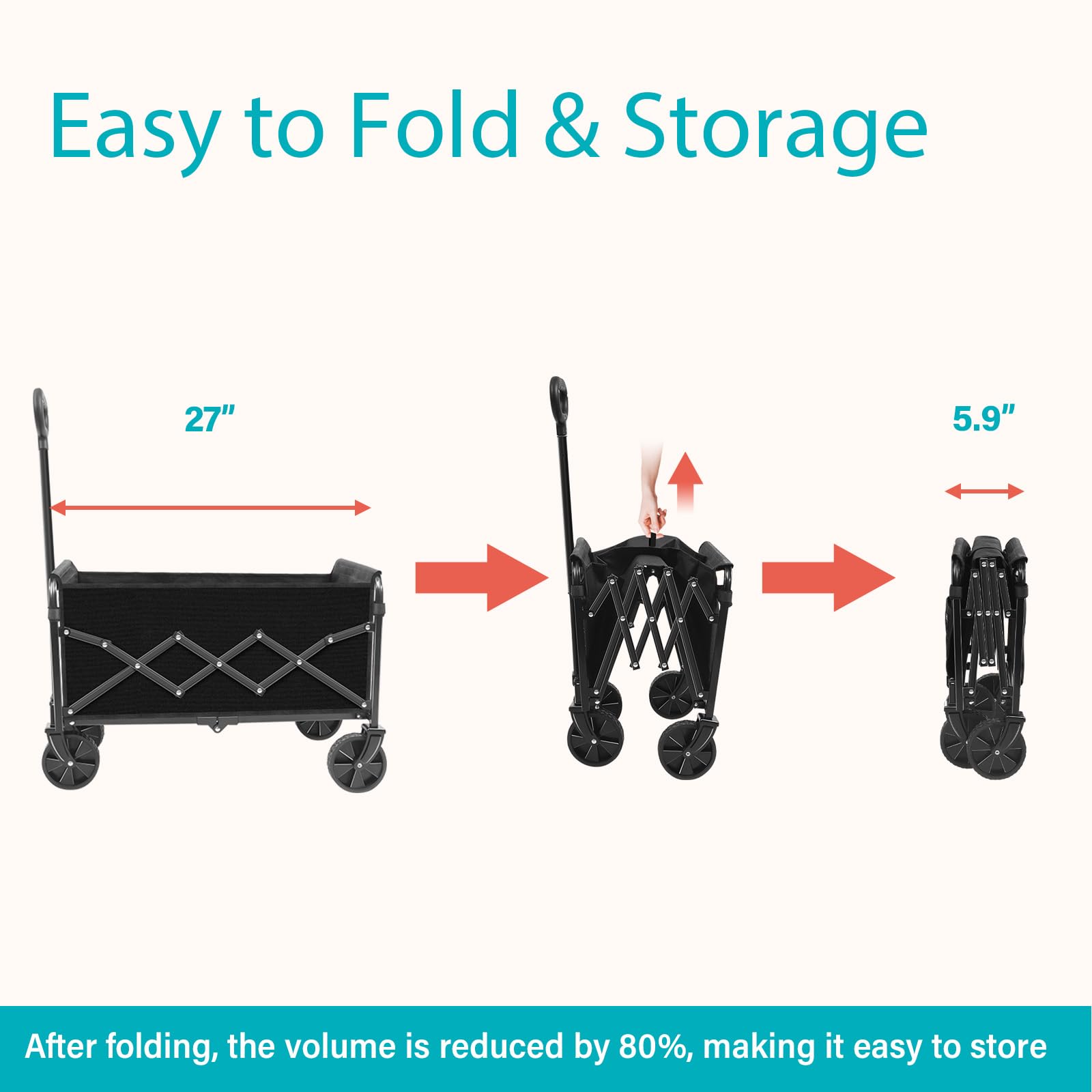 Yollber wagon cart with reinforced fabric offering reliable load support.