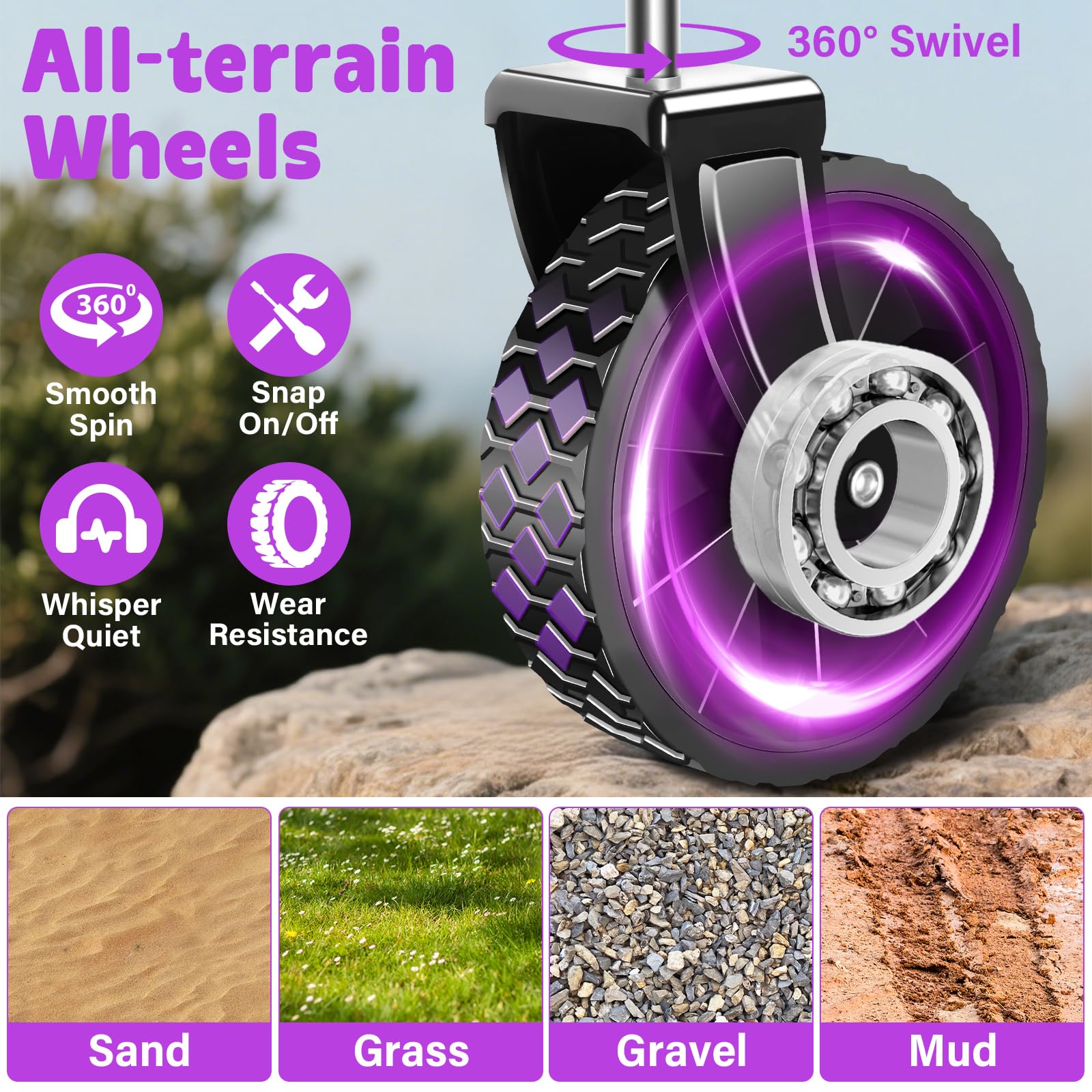 Rugged design supports shopping and moving needs on various surfaces
