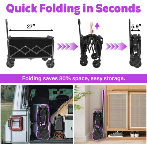 Removable wheels on Yollber wagon simplify cleaning after outdoor use