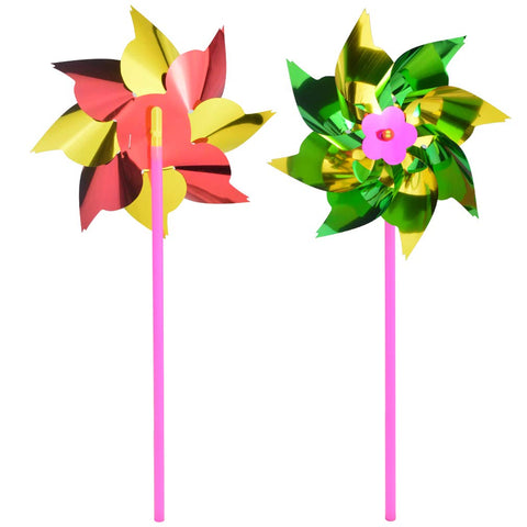 Yolyoo pinwheels in the garden helping move air and birds away.