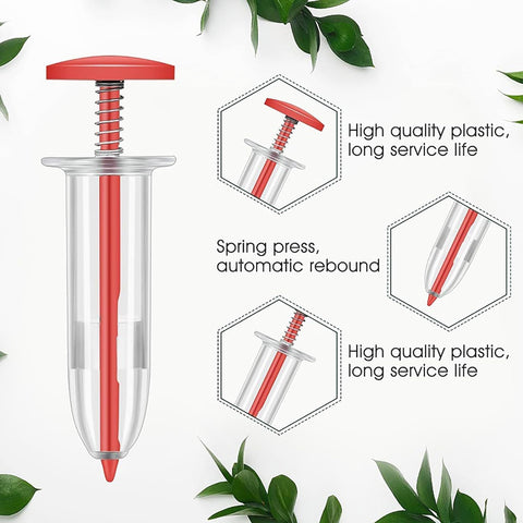 Yomitek mini seed planter, easy-fill dispenser for quick seed loading.