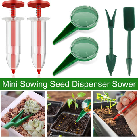 Yomitek set includes six mini seed planters for multi-plot tasks.