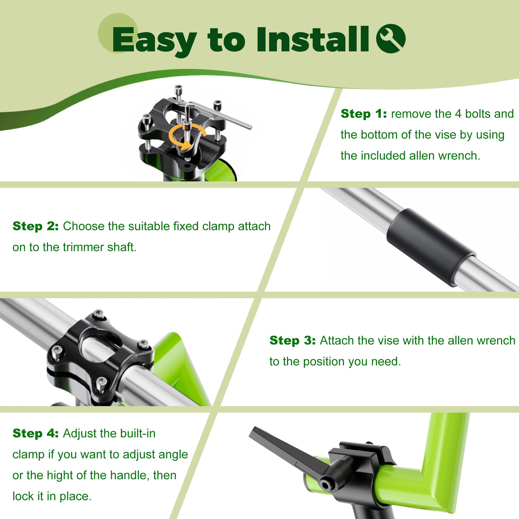 Yomoho weed eater handle extension compatible with Echo, Ryobi, Stihl, Husqvarna.