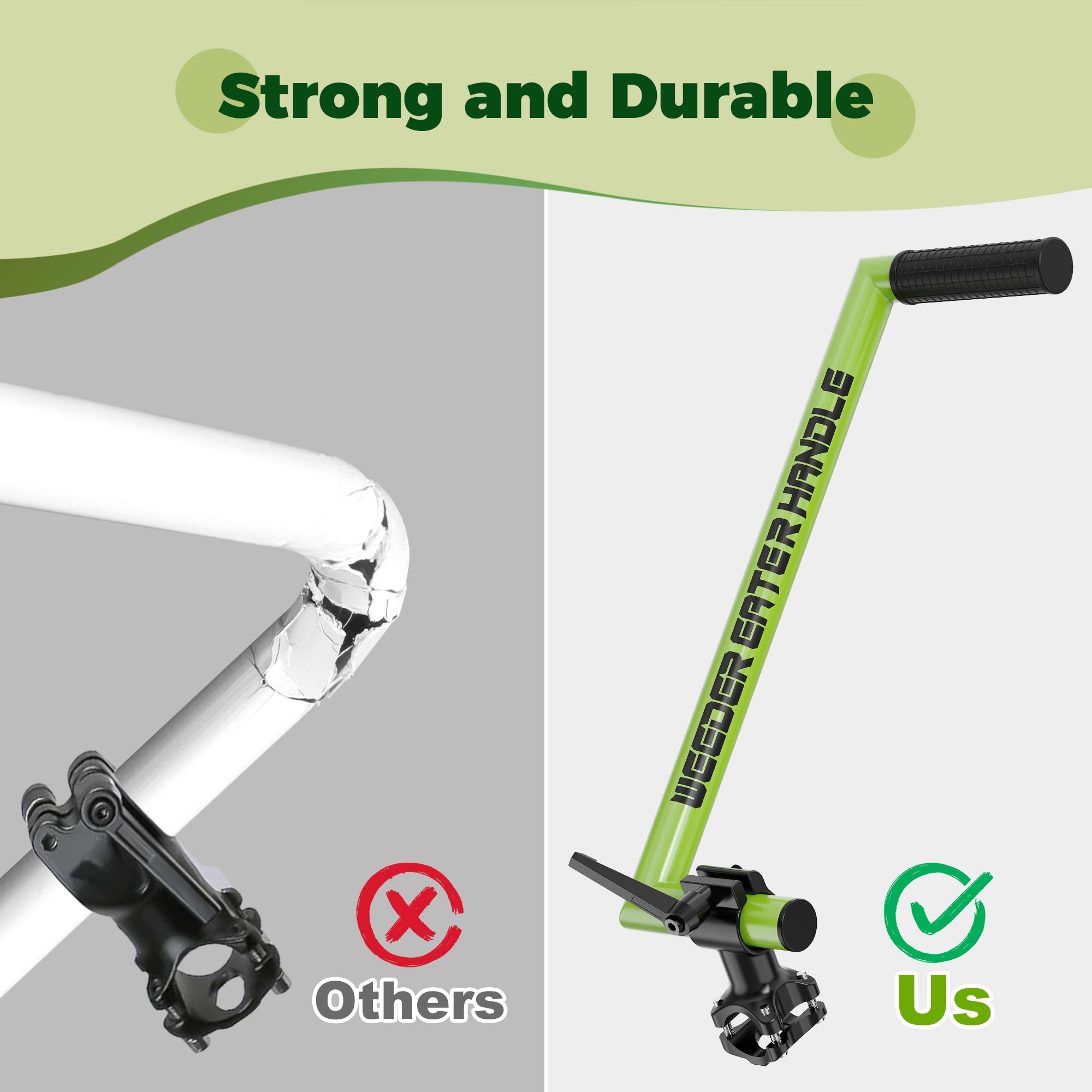 Yomoho trimmer handle extension easy installation on weed eater shaft.