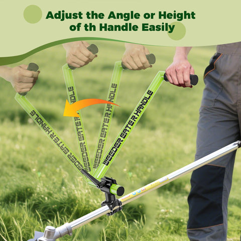Yomoho weed eater handle with adjustable strap for comfortable long sessions.