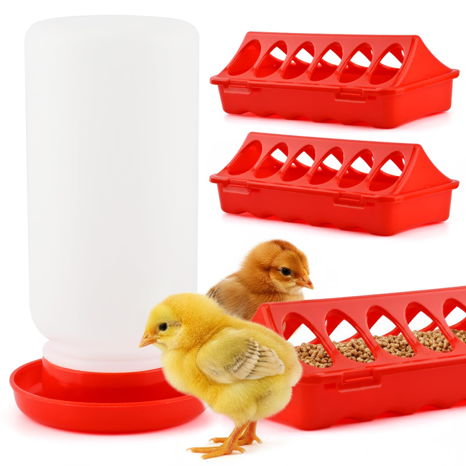 Yonderfume automatic waterer provides stable hydration for day-old birds.