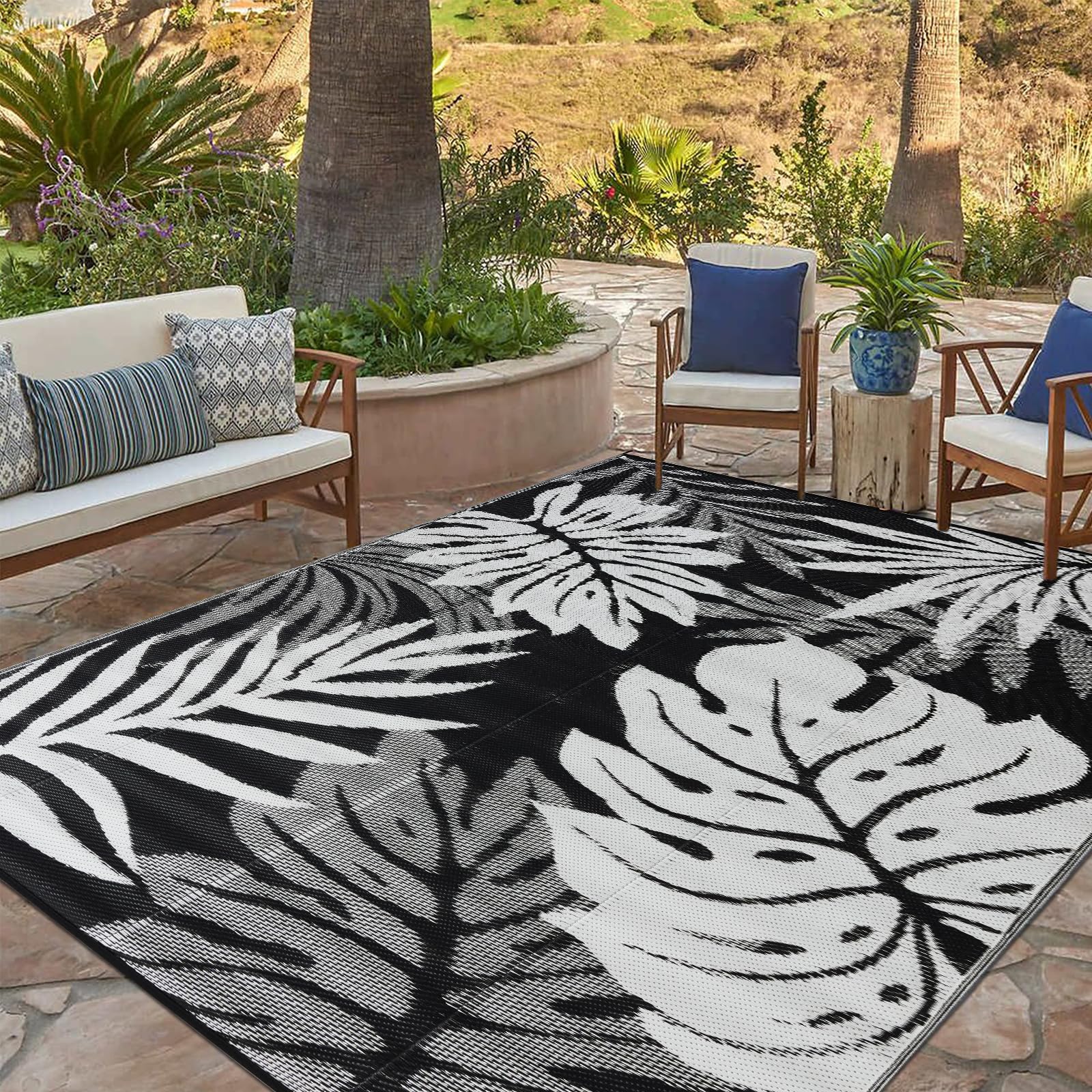 YONILE outdoor rug 5x8ft waterproof for durable patio coverage during outdoor gatherings