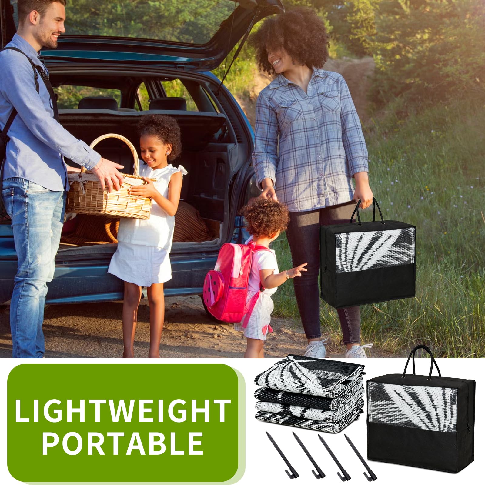 YONILE outdoor rug easy clean surface for quick cleanup after outdoor use