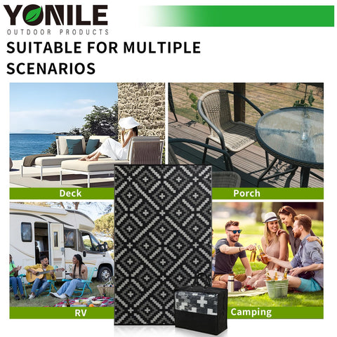 YONILE outdoor rug ideal for patios and camping setups