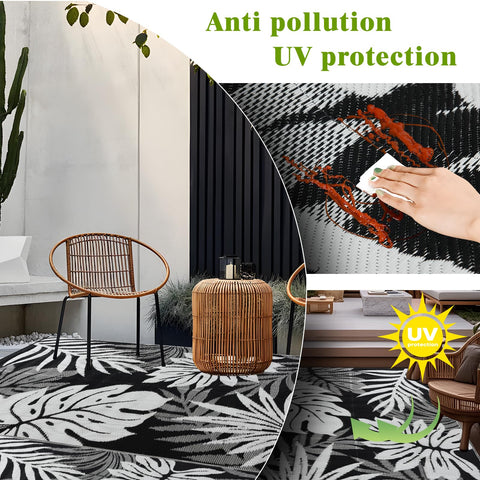 YONILE outdoor rug with storage bag and handles for easy transport