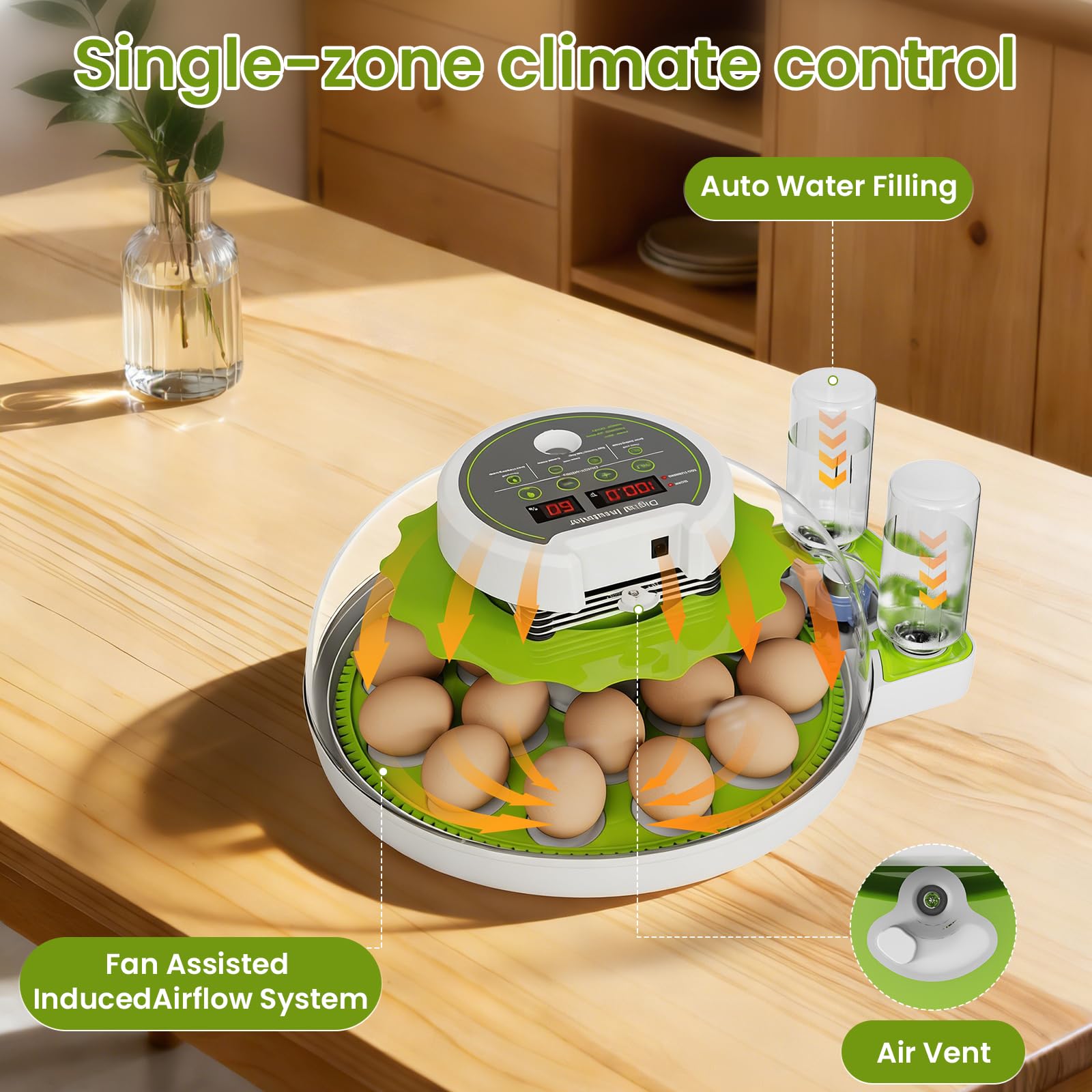 Yonooq digital temperature-humidity display simplifies environmental tracking and adjustments.