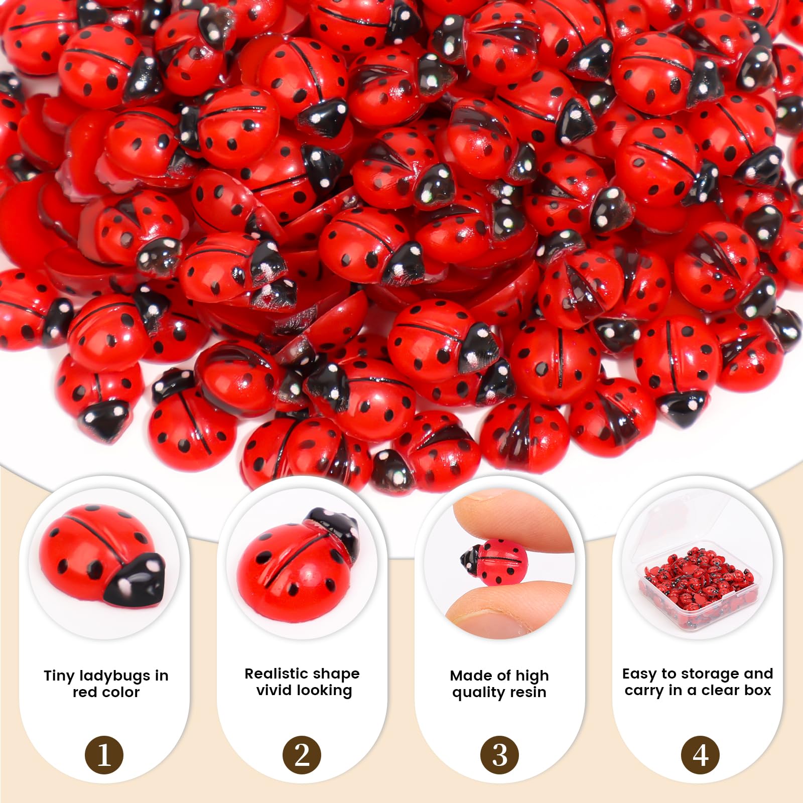 Yonseng glow-ladybug mini two-types variety enhances miniatures
