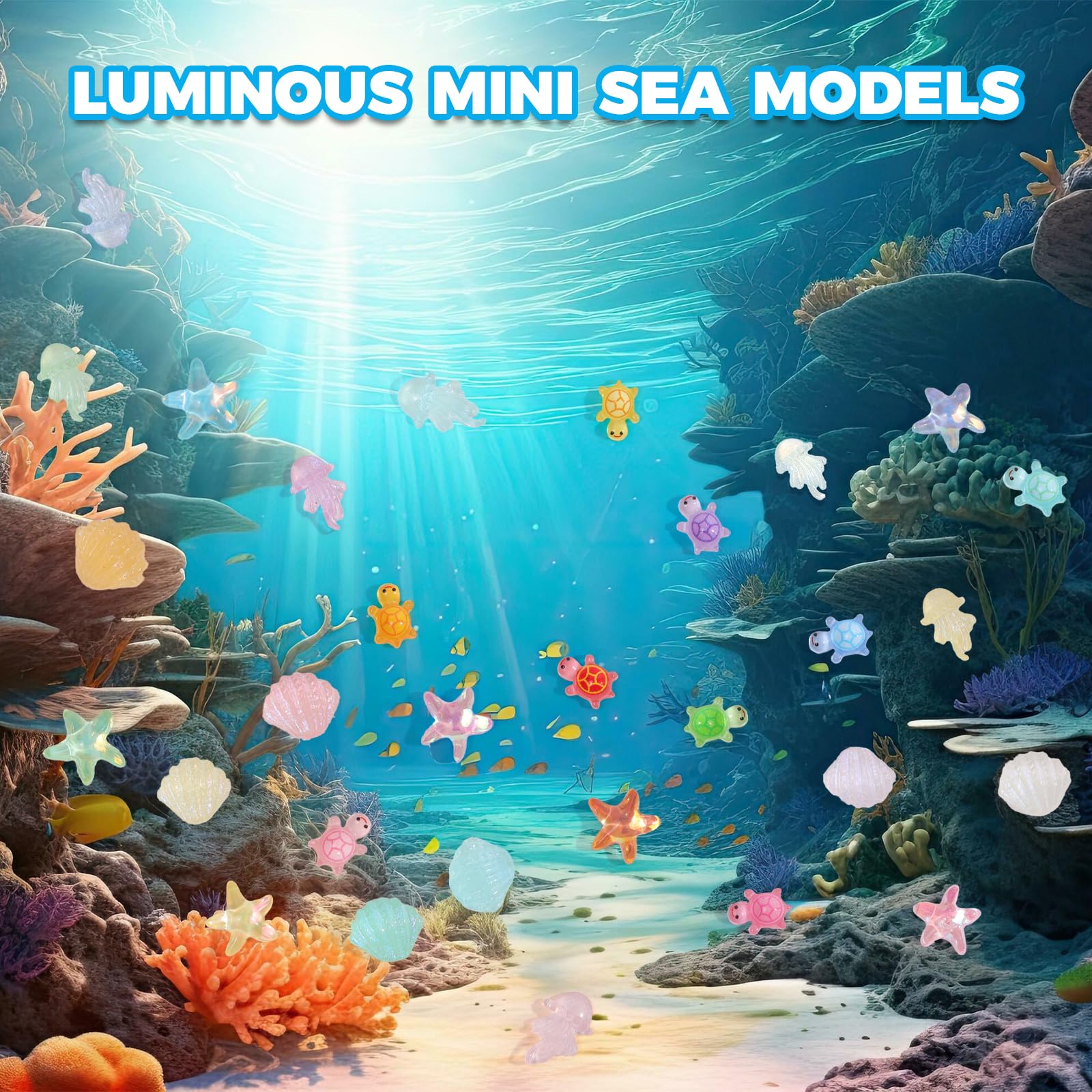 Yonseng luminous seashell mini figure for aquariums and fairy gardens