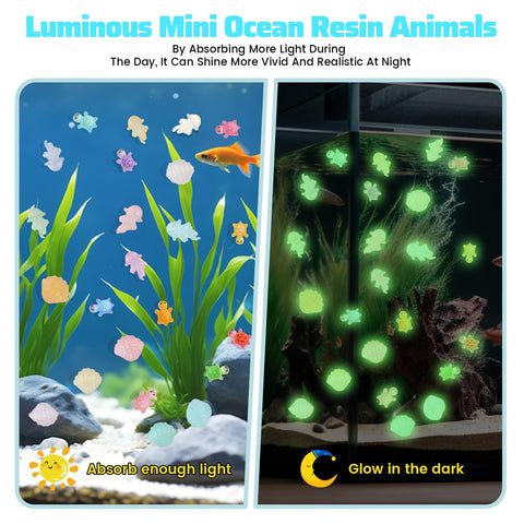 Yonseng tiny glowing turtle figurine for micro landscapes and crafts