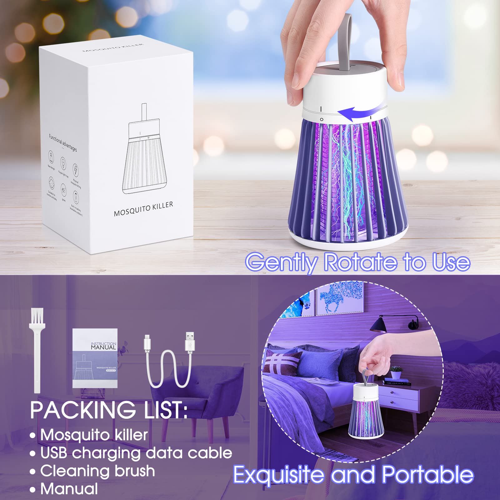 YOOYHHOME mosquito zapper in use on patio for outdoor protection