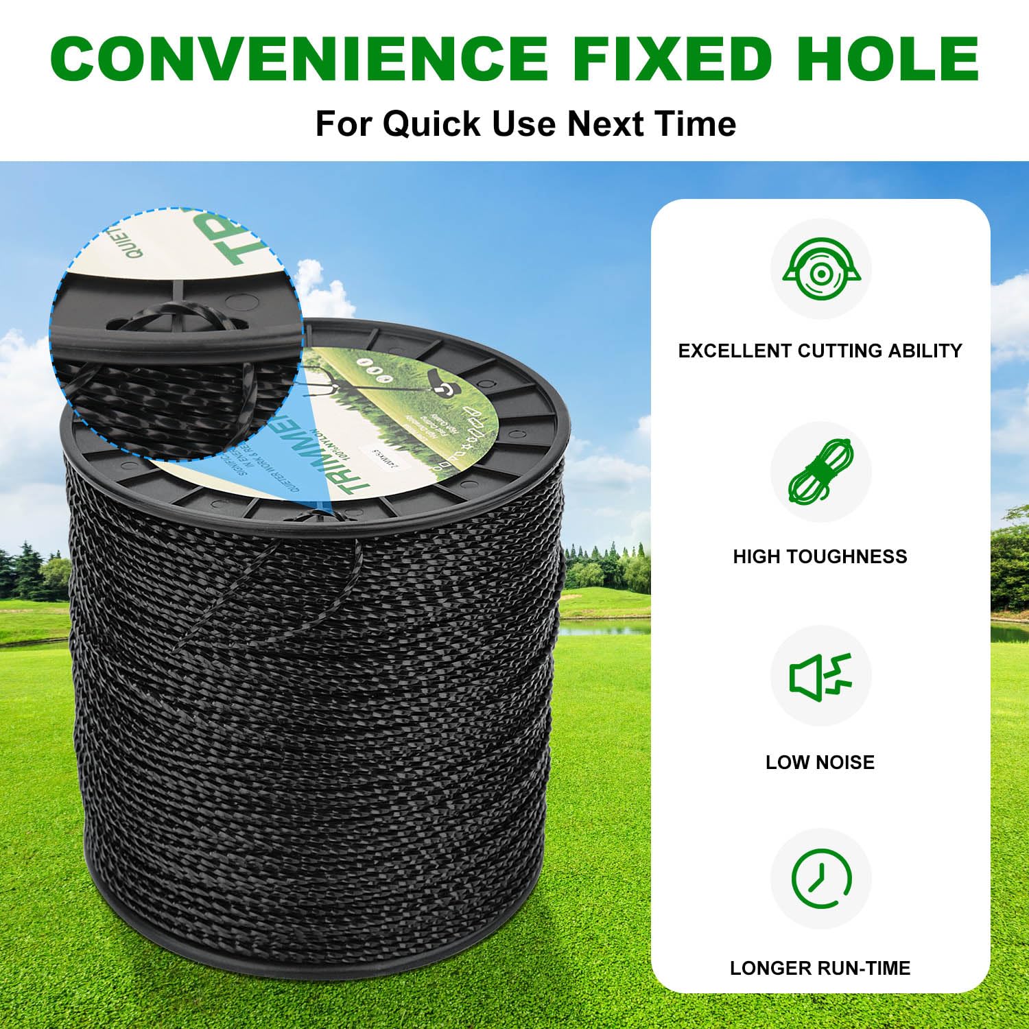 Yooank twisted-design .095 inch line delivers efficient cutting