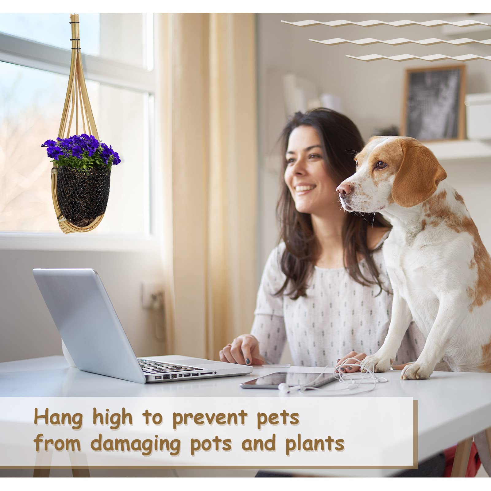 Yookeer 4-inch orchid pot on adjustable hook for versatile display.