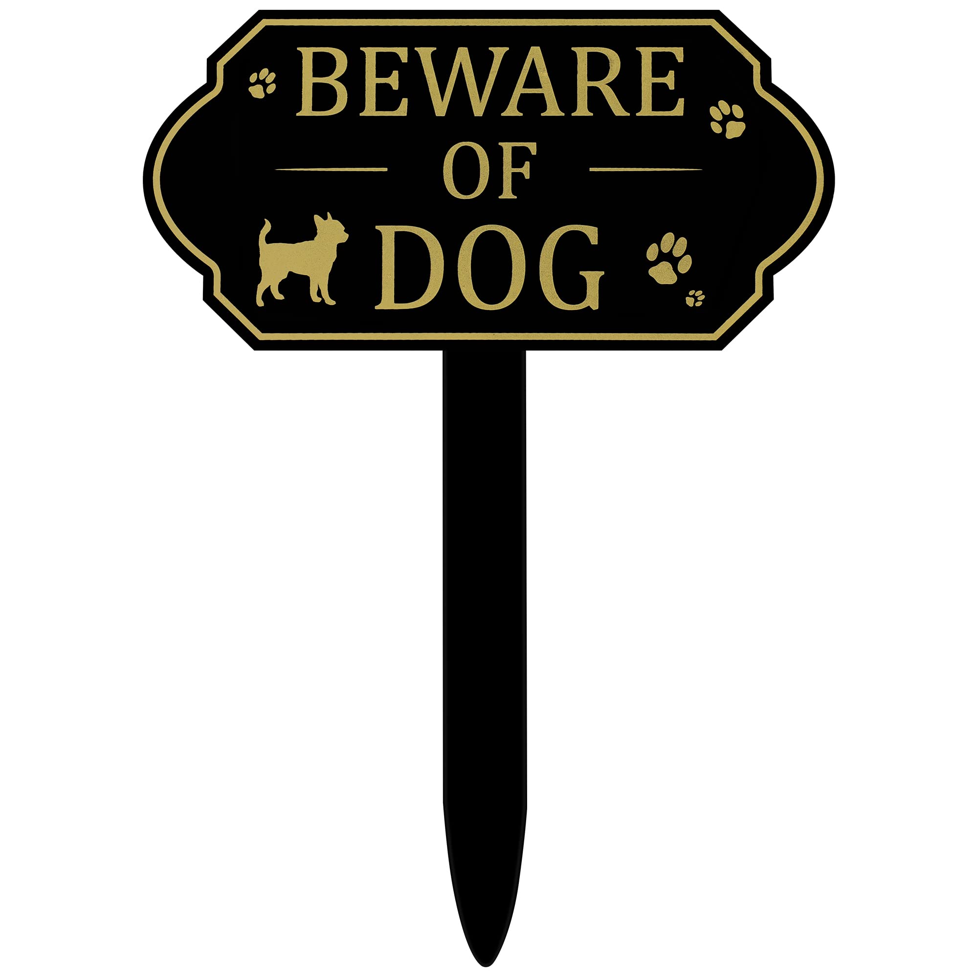 Yookeer beware of dog sign with stake mounted on fence for clear exterior warning