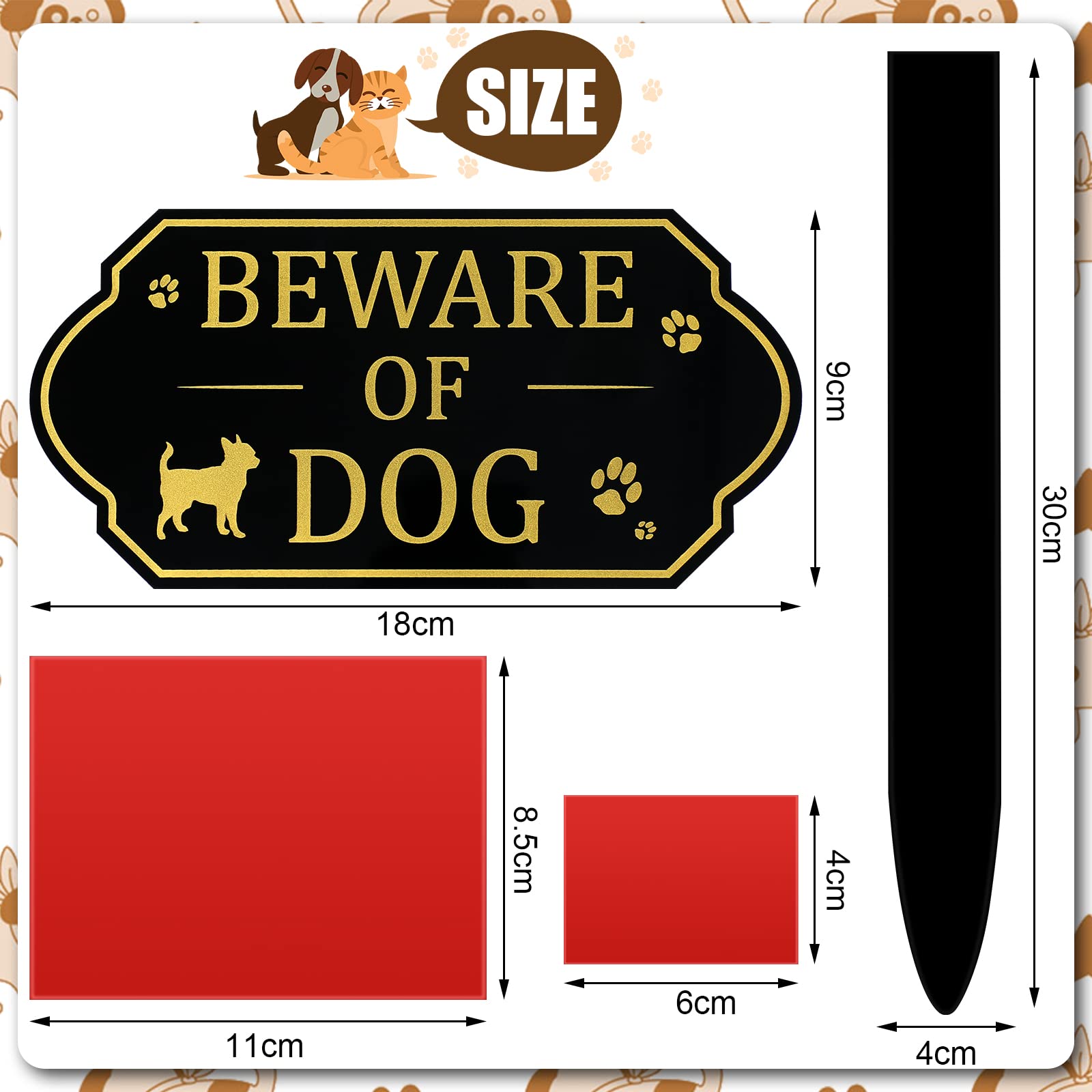 Yookeer beware of dog sign displayed on gate enhances safety and curb appeal