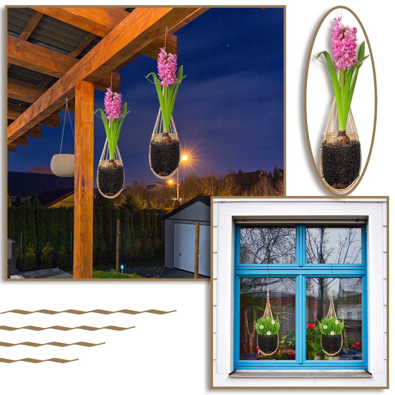 Yookeer lightweight hanging pot easy to reposition around the garden.