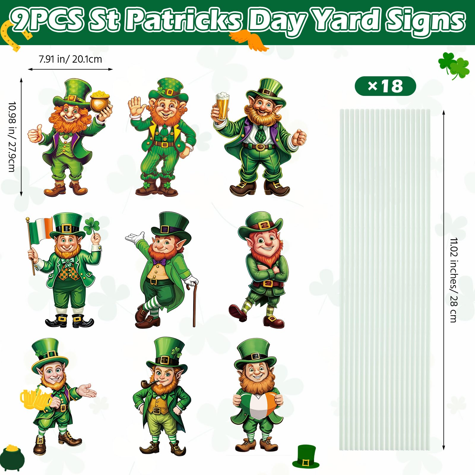 Yookeer shamrock yard sign brightens garden with festive color