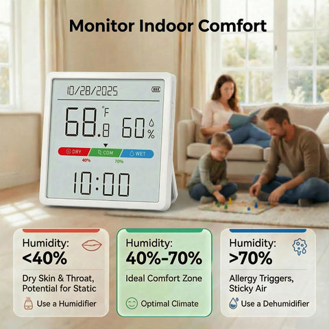 YOOLANSA accurate readings for temperature and humidity help maintain comfortable home conditions.