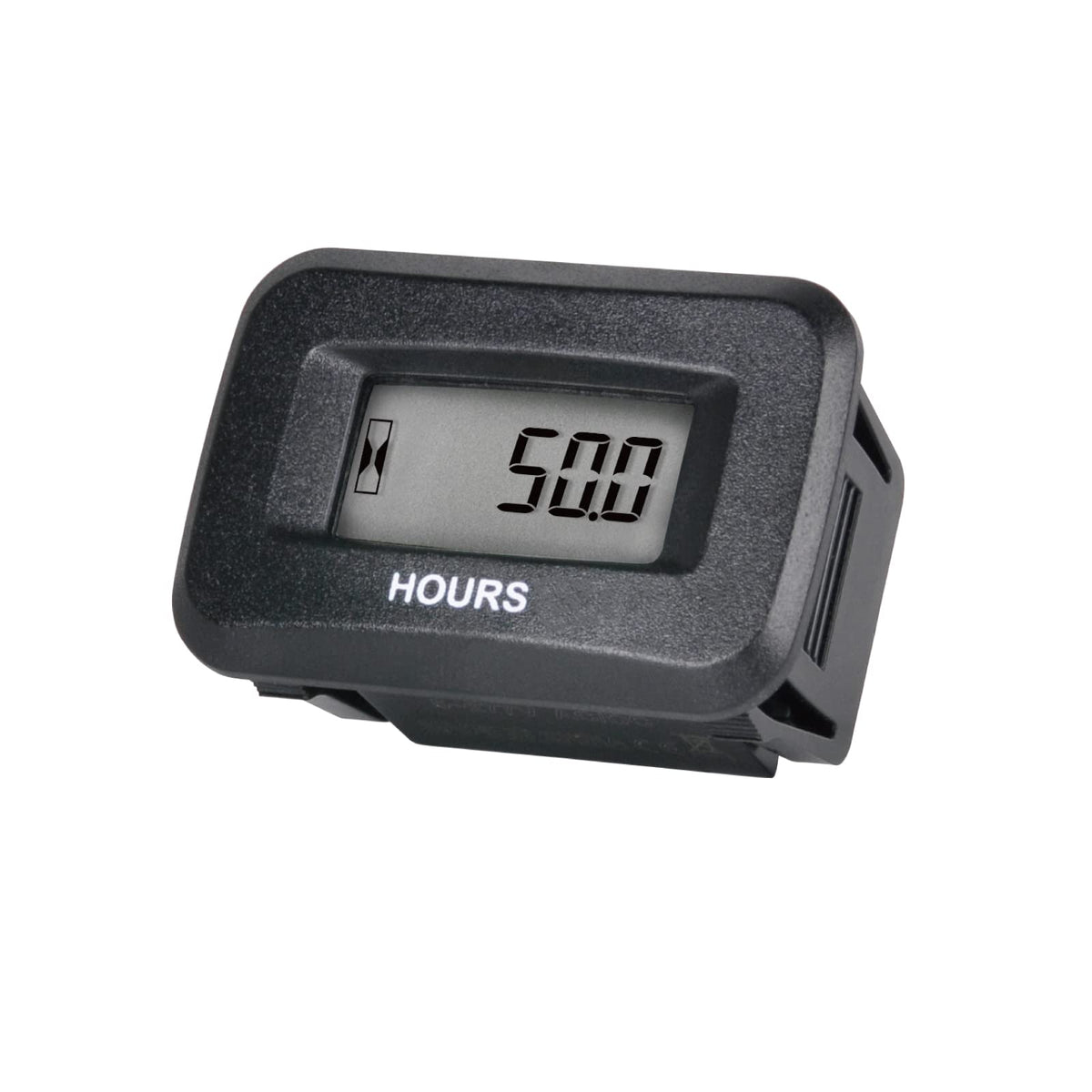 YOOREAL digital hour meter front view with clear maintenance timer display.