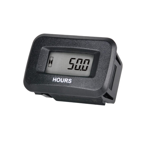YOOREAL digital hour meter front view with clear maintenance timer display.