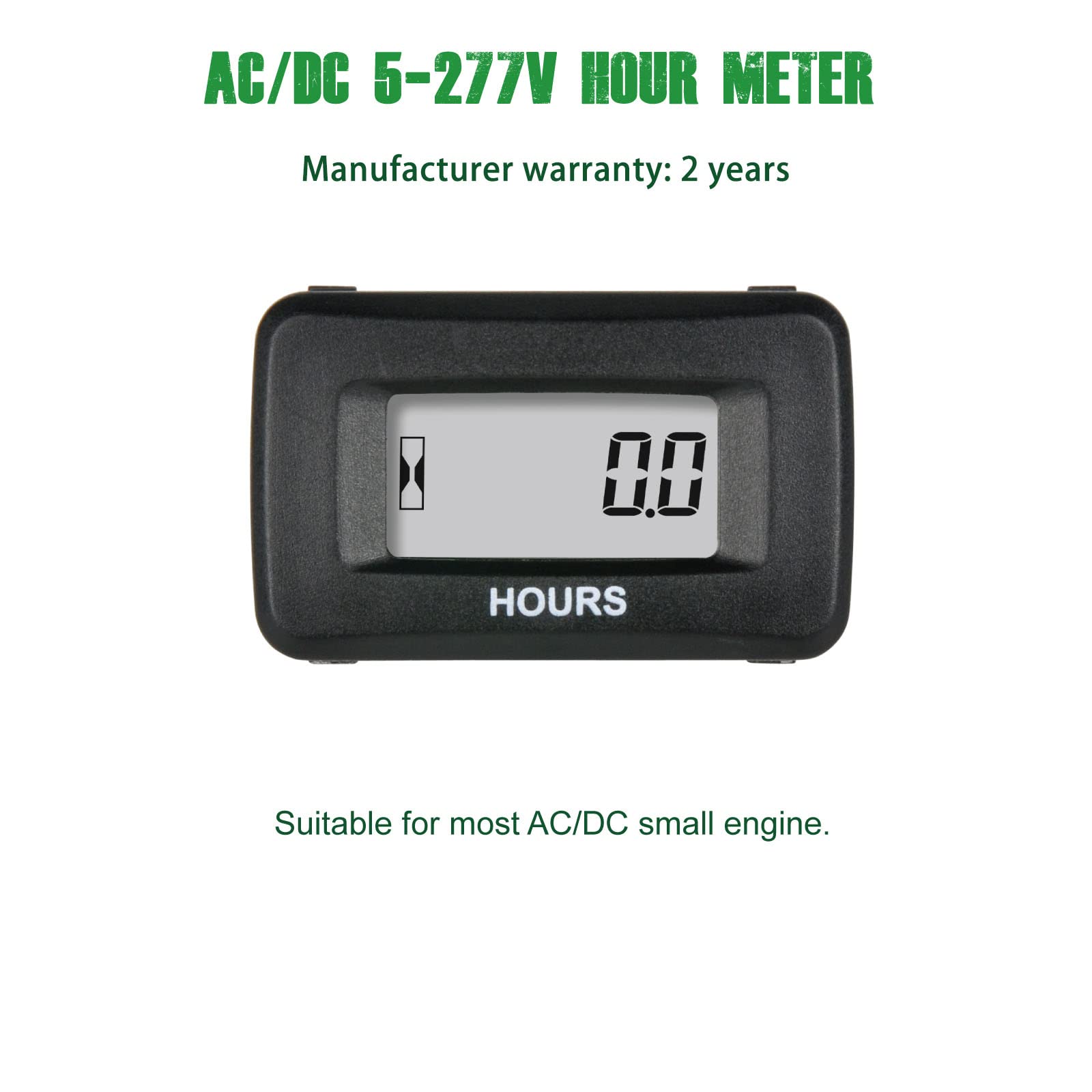YOOREAL hour meter digital display showing run-time readout
