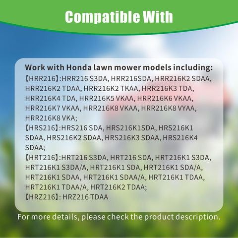 Yooumine compatibility overview with Honda HRR216 series mowers.